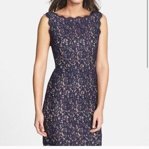 Adrianna Papell Maroon Sleeveless Lace Dress - 8P